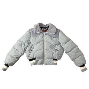 Levis Down Jacket Mens Small Blue Vintage 70s Puffer Corduroy Bomber Talon Zip